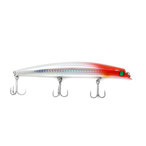 The dipper floating stickbait in red and white, is available at online tackle store www.ff-tackle.com. It is the perfect fishing lure for fishing the UAE waters, particularly reef fishing or deep sea fishing. King Fish, hammour and trevally love this lure.