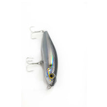 Load image into Gallery viewer, The Flutterstick stickbait available in 3 colours, is effective for many different species that feed topwater such as King fish, Queen Fish (Dila), Golden Trevally (Zeraidy) and smaller Yellow Fin and Long Tail Tuna. floating, diving stickbait ideal for fishing the UAE waters. available at online tackle store www.ff-tackle.com
