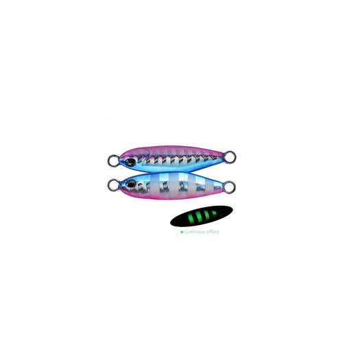 Drager (micro) jig in 10g in blue/pink, is available at online tackle store www.ff-tackle.com. It is the perfect fishing lure for fishing the UAE waters, particularly mangrove fishing, kayak fishing,  reef fishing or deep sea fishing. Queen fish and golden trevally love this lure.